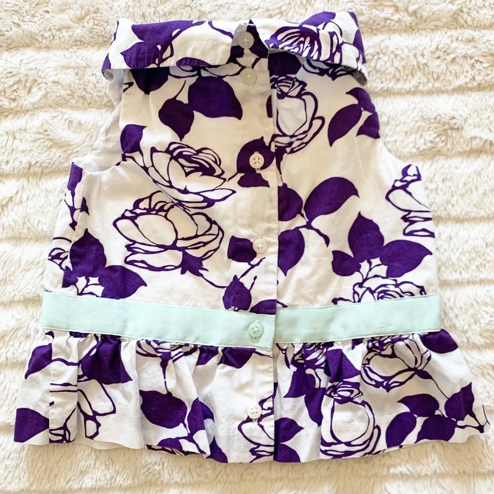 Janie and Jack Purple Floral Peplum Top